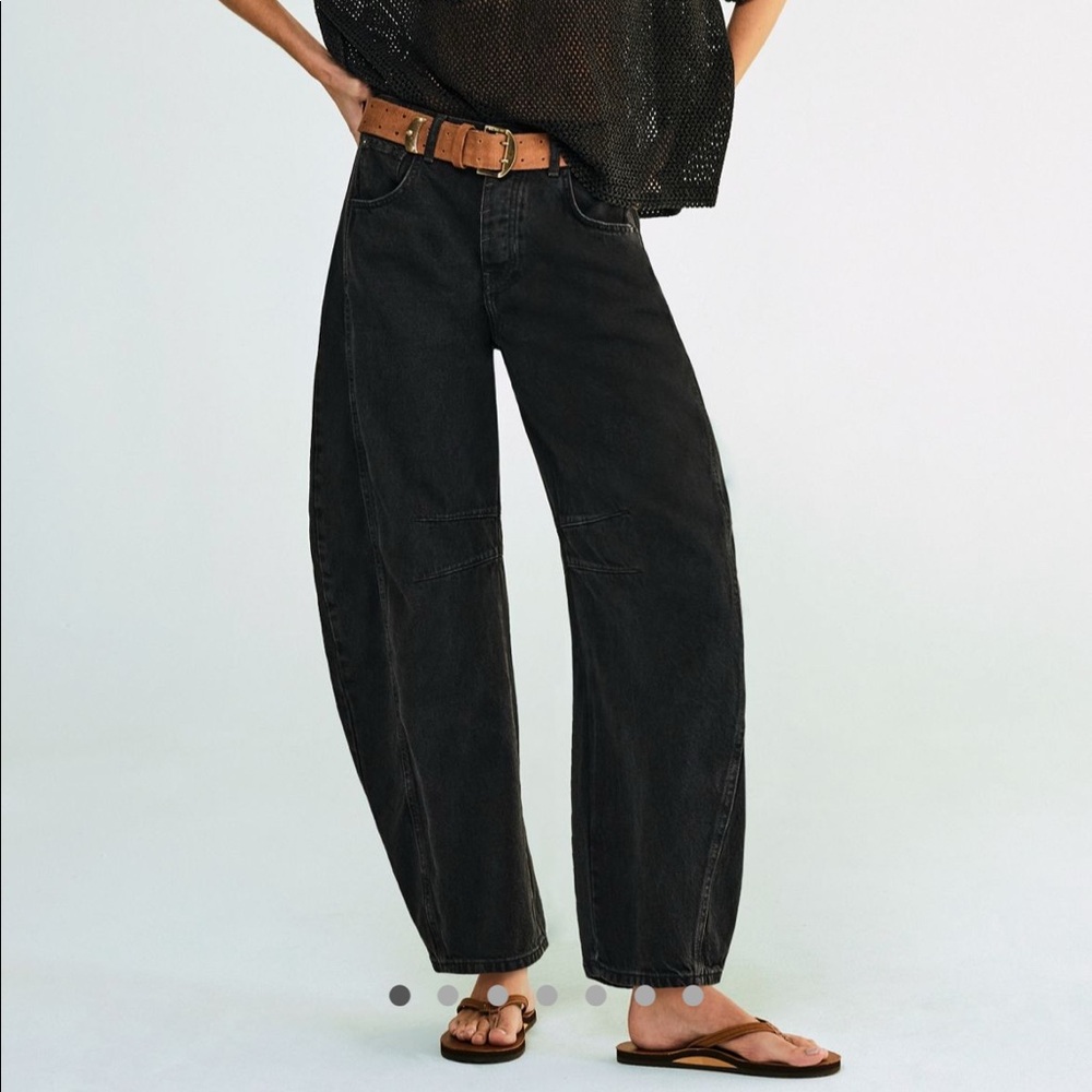 We The Free Good Luck Mid-Rise Barrel Jeans